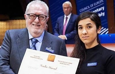 ناديا مراد حائزة على جائزة حقوق الإنسان