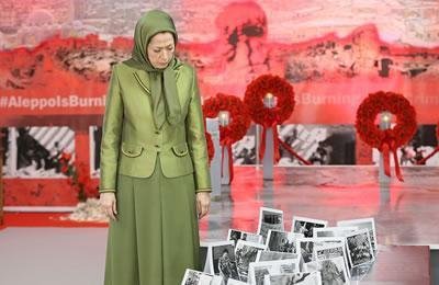 دعوة مريم رجوي لإيقاف جرائم حرب يرتكبها النظام الإيراني في حلب