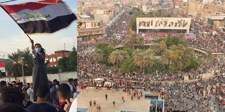 النساء العراقيات يشاركن على نطاق واسع ونشط في الانتفاضات