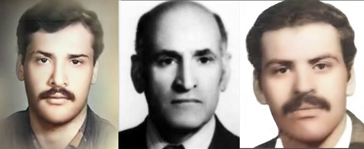 محمود فرزانة سا (في الوسط) وزوج الأم فرزانة  سا ونجلها مجيد (على اليمين) وعليرضا (على اليسار)