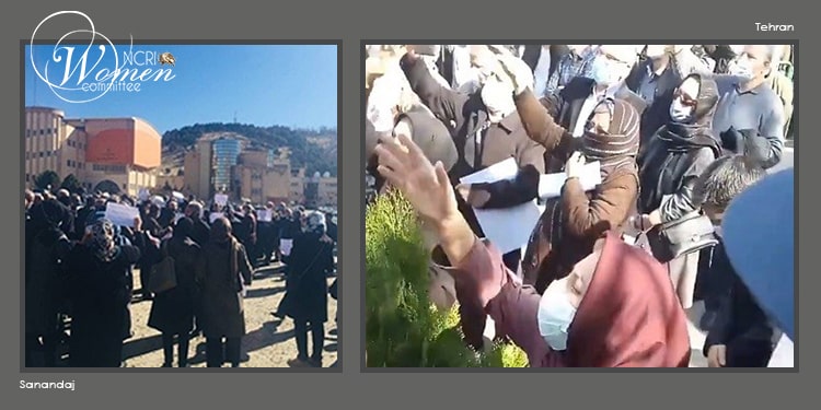 في طهران، تجمع المتقاعدون  وأصحاب المعاشات أمام  مجلس شورى الملالي