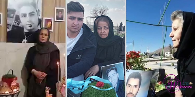 من اليمين إلى اليسار: والدة وحيد دامور، والدة رضا معظمي ووالدة مهرداد معين فر.