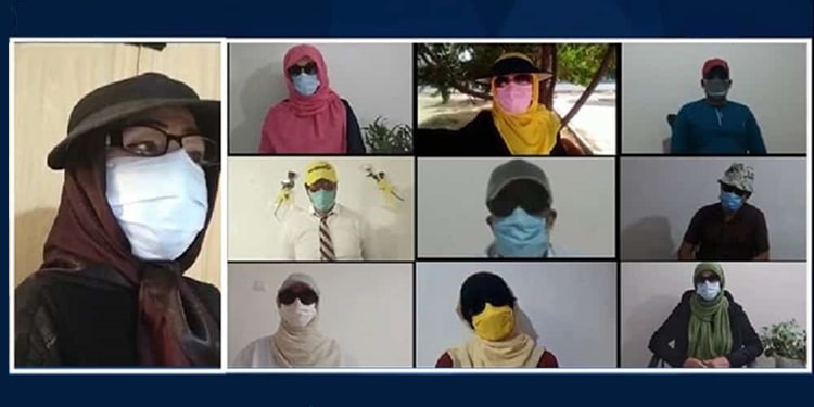 مهناز من مدينة شهريار و 9 أفراد آخرين من أصدقائها في تطبيق الزوم