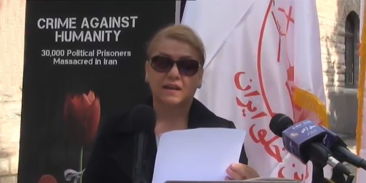 فاطمة خزعلى، إحدى متقاضيات مرتكبي المجزرة  في إيران عام 1988