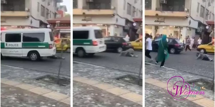 دورية الإرشاد ترمي امرأة من سيارتها في شمال إيران