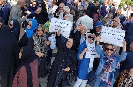 تظاهرات بزرگ بازنشستگان و پیش کسوتان پرستاری در تهران