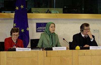Maryam Radjavi à la réunion des Amis d’un Iran Libre Intergroupe parlementaire du Parlement européen