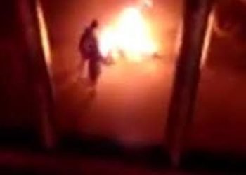 A Kurdish woman set herself on fire in Saqqez