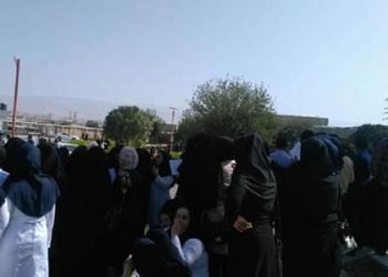 Women nurses staged protest in Dehdasht