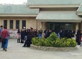 Young women of the College of Environment staged a strike