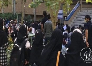 High school and university students march and rally on the 19th day of Iran protests