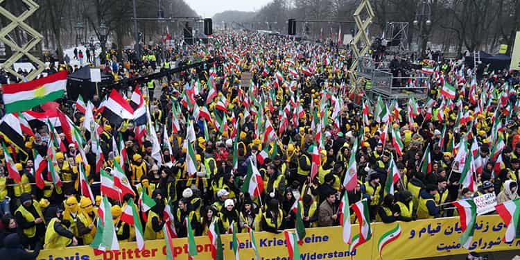Iranians March and Rally in Berlin, Calling for Democracy and Rejecting All Forms of Dictatorship
